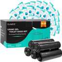 Portable Toilet Bags with Poo Gel Set, 5 Gallon Camping Toilet Bags with Absorbent Gels, Waste Bags, Leak-Proof Trash Bag for Camping Potty, Traveling