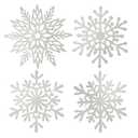 48 Pieces Snowflake Paper Placemats Winter Snowflake Disposable Place Mats Decorative Table Mats for Christmas Winter Frozen Party Table Setting Banquet Party Supplies (Silver)