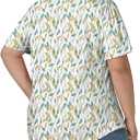 ROSRISS Plus Size Tops for Women Summer Flowy Pleated T Shirts Dressy Crew Neck Tees Casual Short Sleeve Blouses XL-5XL (XXXL)