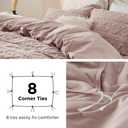 Bedsure Fluffy Flannel Duvet Cover Set - Faux Fur Comforter Cover Queen Size, Cameo Rose Warm Plush Bedding for Winter, 3-Piece Set with Zipper Closure (90"x90") and 2 Pillow Shams