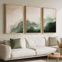 Large Framed Green and Beige Abstract Wall Art Set of 3, Modern Neutral Canvas Prints Paintings Artwork for Walls, Minimalist Abstract Pictures for Living Room Dining Room Bedroom Wall Decor 20x30 In, 20" W X 30" H X 3pcs