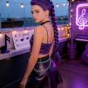 Purple Long Braided Ponytail Wig for Anime Cosplay, Clip-On Colorful Hair Extension for Comic Con, Halloween Parties