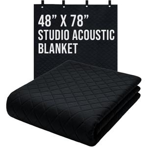 Boxer Studio Sound Dampening Blanket 48" x 78" - Door - Window - Diamond Pattern Insulated Blanket, Light Blocker, Sound Absorbing - Grommets and Loops