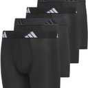 adidas Boys' Performance, Kids Underwear, Athletic Fit Microfiber Boxer Briefs (Medium, Black/Onix Grey/Grey)