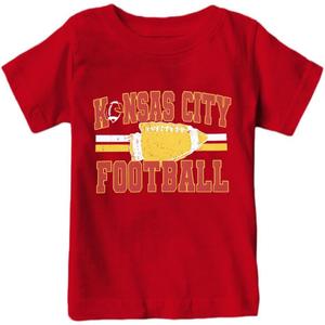 Football Shirts for Girls Boys Game Day Shirt Softball Season Kids Tee Print Short Sleeve Top (Red)