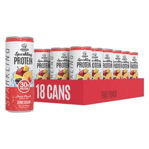 Genius Gourmet Clear Protein Sparkling Water Fruit Punch, 18 Pack