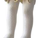 Century Star Toddler Tights for Girls - Cotton Cable Knit Stockings Solid Footed Seamless Leggings Easter Outfit  (0-6 Months)