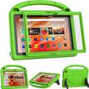 Kids Tablet Case for 10.1in Tablets Not Fit for iPad TCL 10.1 inch Tablets, Patamiyari Lightweight Shockproof Kids Case with Screen Protector Handle Stand -Green
