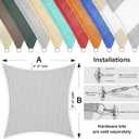 18' x 20' Rectangle Sun Shade Sails Canopy UV Block for Patio Deck Pergola Yard Lawn Outdoor Activities (Gray)