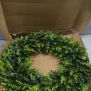 DDHS 20'' Boxwood Wreaths Front Door Artificial Spring Wreath. Wreaths for Front Door Farmhouse Wedding Green Year Round Indoor Outdoor for Summer Wreath St Patricks Day Decorations -(Hello Sign)