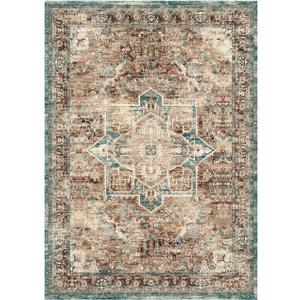 Triohero 5x7 Area Rugs Washable Oriental Rug - Stain & Fade Resistant Non-Slip Vintage Carpet, Pet & Kid Friendly Low Pile Rug Farmhouse Rugs for Bedroom, Living Room, Home Office, Playroom