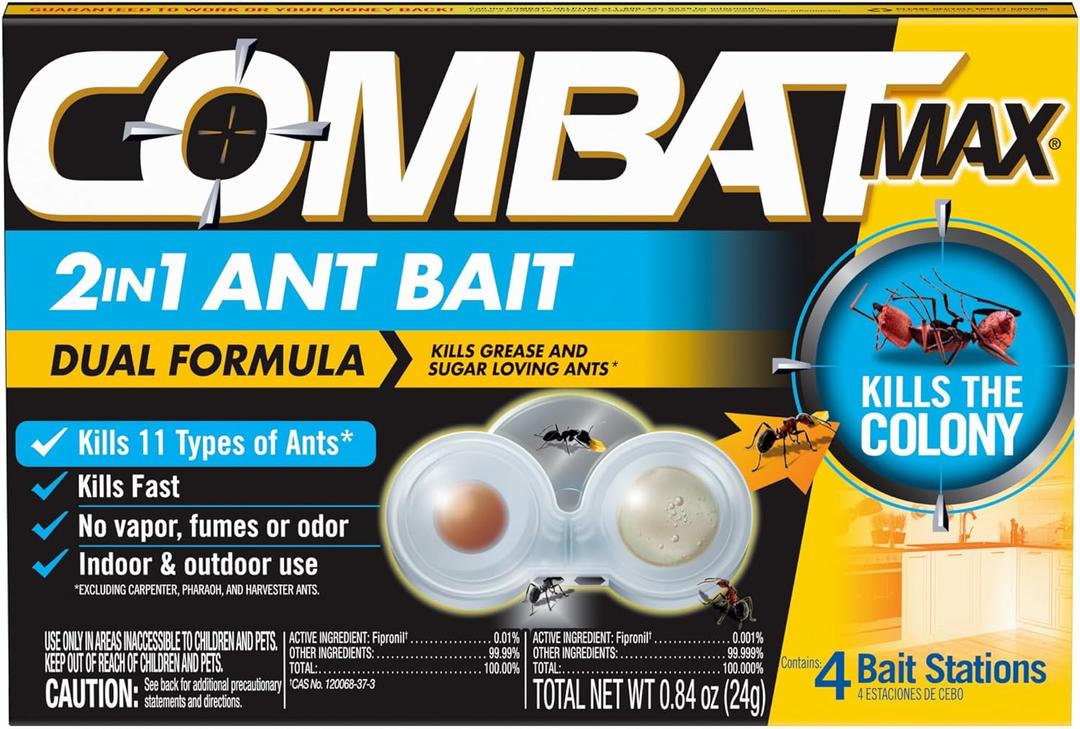 3 x Combat Max 2 in 1 Ant Bait Station, 4 Count