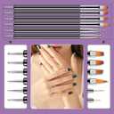 Artdone Nail Dotting Tools 6PCS Double-ended Nail Art Brushes Kit Nail Art Gel Polish Liner Brushes Design Pen For Nail Drawing And Nail Paint Brushes Small Detail Brushes