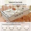 Checkered Tablecloth Rectangle Washable Buffalo Plaid Table Cloth Cotton Linen Gingham Table Cover for Picnic Kitchen Dining Room, Beige and White, 55 * 70