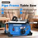 8-1/4-Inch Table Saw, 15-Amp 5500 RPM Motor, Heavy-Duty 80T Blade | Compact Woodworking Saw with Extendable Cast-Iron Table, 0-45° Bevel & Rip Fence, Ergonomic & Easy to Use for Home DIY