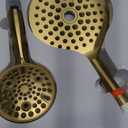 Dual Handheld Shower Head Combo, 2-in-1 Rain Shower Heads System 8 Inch Rainfall Shower Head and 10 Modes High Pressure Hand Held Showerhead with Built-in Power Wash (Gold)