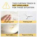 Adhesive Curtain Track, Paste Type No Need to Drill, Suitable for Smooth Ceiling or Wall, Closets, Door and Window Frames, Meet Multi-Scenario and Multi-Functional Needs-1.44M/4.72FT