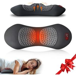 3 in 1 Upadate Rechargeable Electric Lumbar Support Pillow with Adjustable Height for Bed and Chair,Cordless Back Massager for Pain Relief Deep Tissue,Back Massager with Heat for Home & Office