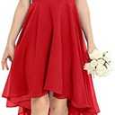 Galawaqe Fancy Kids Girls Junior Bridesmaid Dresses Girl Sleeveless Backless Crossed Straps Dress Wedding Prom Party Gowns 150