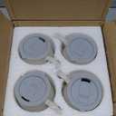 HVH Ceramic Coffee Mug With Lid, 17oz Set of 4, Large Handle Cups for Tea and More, Farmhouse Style (White)