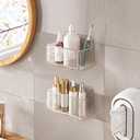 Diesisa 2pc Acrylic Wall Mount Organizer, Small Adhesive Clear Cabinet Door Organizer, Acrylic Shelves for Wall,No Drilling Hang Walls,with Self Adhesive Tape, for Bathroom, Kitchen, Living Room