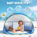 Baby Beach Tent with Pool, Pop Up Beach Tent UV Protection Sun Shelter for Infant Toddlers, Portable Shade Pool Tents Baby Beaches Essentials with Carry Bag for Outdoor, Travel, Camping, 47" L x 29" W x 33" H