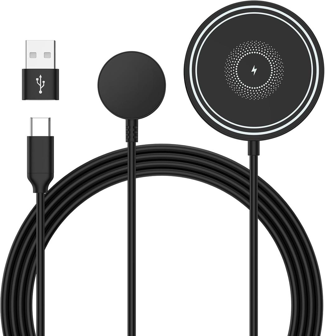 2 in 1 Magnetic Charger Samsung Wireless Charger Fast Charging Pad Magnetic Phone Charger for Android Samsung Galaxy S25 Ultra/S24/ S23/S22 Samsung Watch Chargers for Galaxy Watch 8/8 Classic/7/6