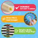 Dustless Chalk for Kids Indoor Chalkboard, 12 Colors Washable Sidewalk Chalk Set with Protective Box, Mess-Free for Drawing on Chalkboards Papers Sidewalks, Perfect for Toddlers Boys Girls Kids