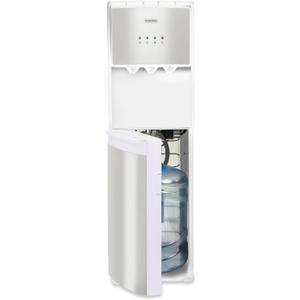Igloo Bottom-Loading Water Dispenser  Water Cooler Dispenser with Hot, Cold & Temperature Settings- Electric Water Dispenser Fits 3- & 5-Gallon Jugs with Child Safety Lock Office Use White Stainless