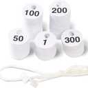Number Tags - 1.7 in, 600 Pieces, Black, Round - Double-Sided Plastic Hanger Number Tags for Coat Check & Closet Organization