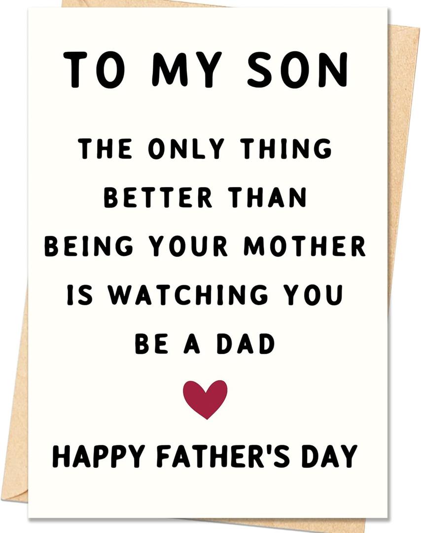 8 x Fathers Day Card Gifts for Son, Father’s Day Cards Gifts Decorations for Son from Mom
