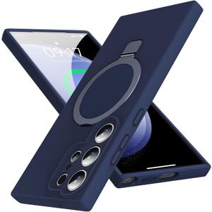 Mag-Ring for Galaxy S23 Ultra Case, Liquid Silicone [Moisturizing Factor] Exreme Soft Slim Phone Case with Stand [Compatible with Mag Safe] for Samsung Galaxy S23 Ultra 6.8" Men Women, Royal Blue