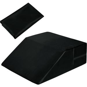HOMBYS Satin Wedge Pillow Cover Leg Elevation Pillowcase -Silky & Smooth Bed Wedge Replacement Case with Zipper, Removable & Machine Washable(Cover Only), Black (24.4"x21.5"x8.5")