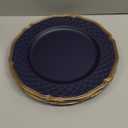 Royal Blue Charger Plates with Beaded Rims, Set of 6 Plastic Wedding Bulk Plate Charges for Dinner Plates, Table Decoration, Holiday, Thanksgiving, Christmas.