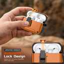 Inesore Compatible with AirPods Pro 3 Generation Case,Secure Lock & Phone Stand Design,Compatible with MagSafe,Automatic Snap Switch Secure Cover for New AirPods Pro 3rd (2025)-Orange
