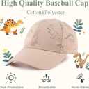 Baby Boy Baseball Cap Toddler Girl Trucker Hat Kids Dinosaur Hats Infant Ball Caps Spring Summer (Beige)