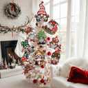 Christmas Gnome Ornaments for Christmas Tree Gnome Tree Topper 9Pcs for Xmas Tree Top Decoration Indoor Outdoor Home Decor Holiday Party