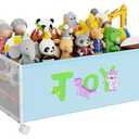 JBBTOOL Large Toy Box, Toy Storage Organizer for Kids, Toy Chest for Toddlers with 360° Wheels, Toybox for Living Room, Oxford Cloth Toy Box for Boys, Girls, Stuffed Animals, Clothes