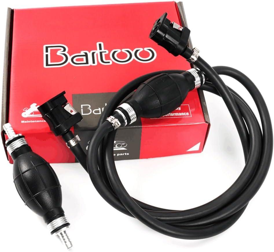 BARTOO Marine Boat Fuel Line Assembly, 5/16'' 8mm Nylon Braided 7FT Fuel Hose Line with Connector and Primer Bulb for Yamaha Outboard Motors