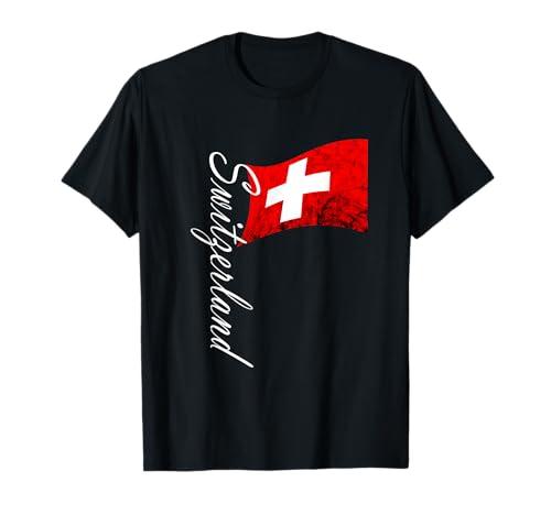 Switzerland Flag Vintage Swiss Flag Schweiz Swiss Pride T-Shirt M