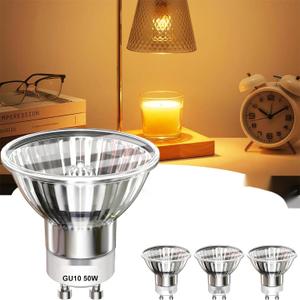 Funistree GU10 Bulb 50W, 3 Pack, Light Bulb for Candle Warmer lamp, Candle Warmer lamp Bulb, GU10+C, MR16 with Glass Cover, 2700K Warm White