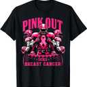 Pink Out Tackle Breast Cancer Awareness Football Pink Ribbon T-Shirt, Size Medium 