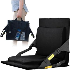 Everlasting Comfort Stadium Seats with Back Support - Adjustable Memory Foam Bleacher Chairs with Back and Cushion, Portable, Easy Folding Stadium Seat Cushion with Storage Pocket (04. Blue)
