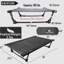 Folding Elevated Dog Bed Portable Collapsible Raised Dog Cots Cooling Pet Bed with Aluminum Frame, Lever Locking System, Breathable Mesh for Camping, Beach, Lawn, Travel