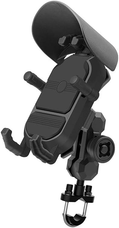 Motorcycle Phone Holder with Vibration Dampener & High-Speed Secure Lock, Anti-Theft Motorcycle Phone Mount Handlebar Cellphone Holder for Bike Bicycle Scooter ATV, Black, CS-1848A2
