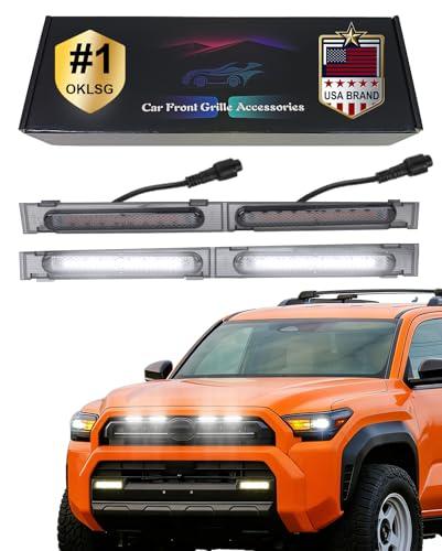 OKLSG Front Bumper LED Grill Lights for 2025 2026 Toyota 4Runner SR5 Raptor Marker Lights Bars 6th Gen 4Runner Exterior Accessories (White)
