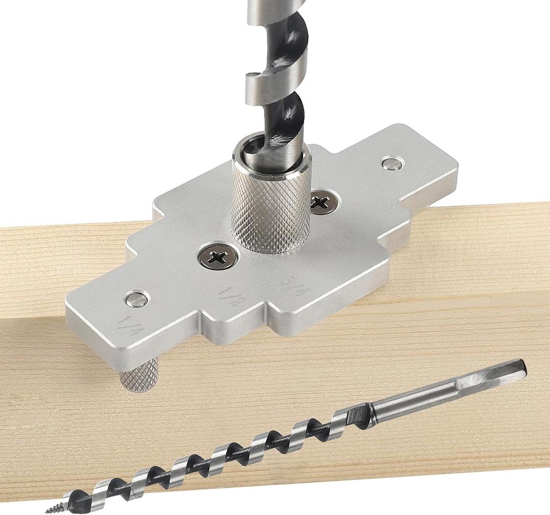 Floating Shelf Bracket Dowel Jig Kit with 1/2" x 9" Drill Bit, Self Centering Straight Hole Drill Guide for Installing Floating Shelf Hidden Bracket 1/2" X 6", 1/2" X 8"