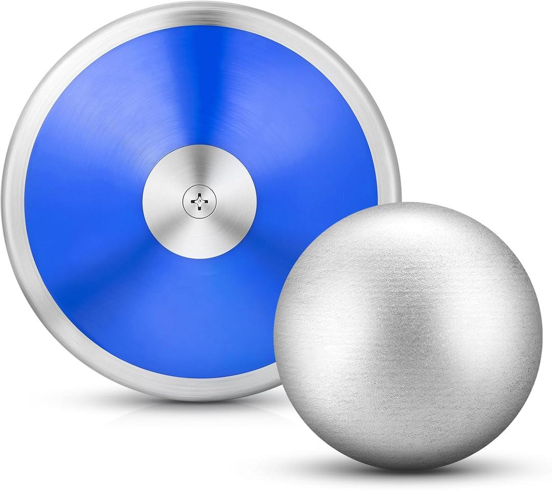 2 Pcs Iron Shot Put Ball and Throwing Discus Set 1 kg Training Discus 12 lb Shot Put Track and Field Training Equipment for Boys Girls Beginners School Throwers Outdoor Practice