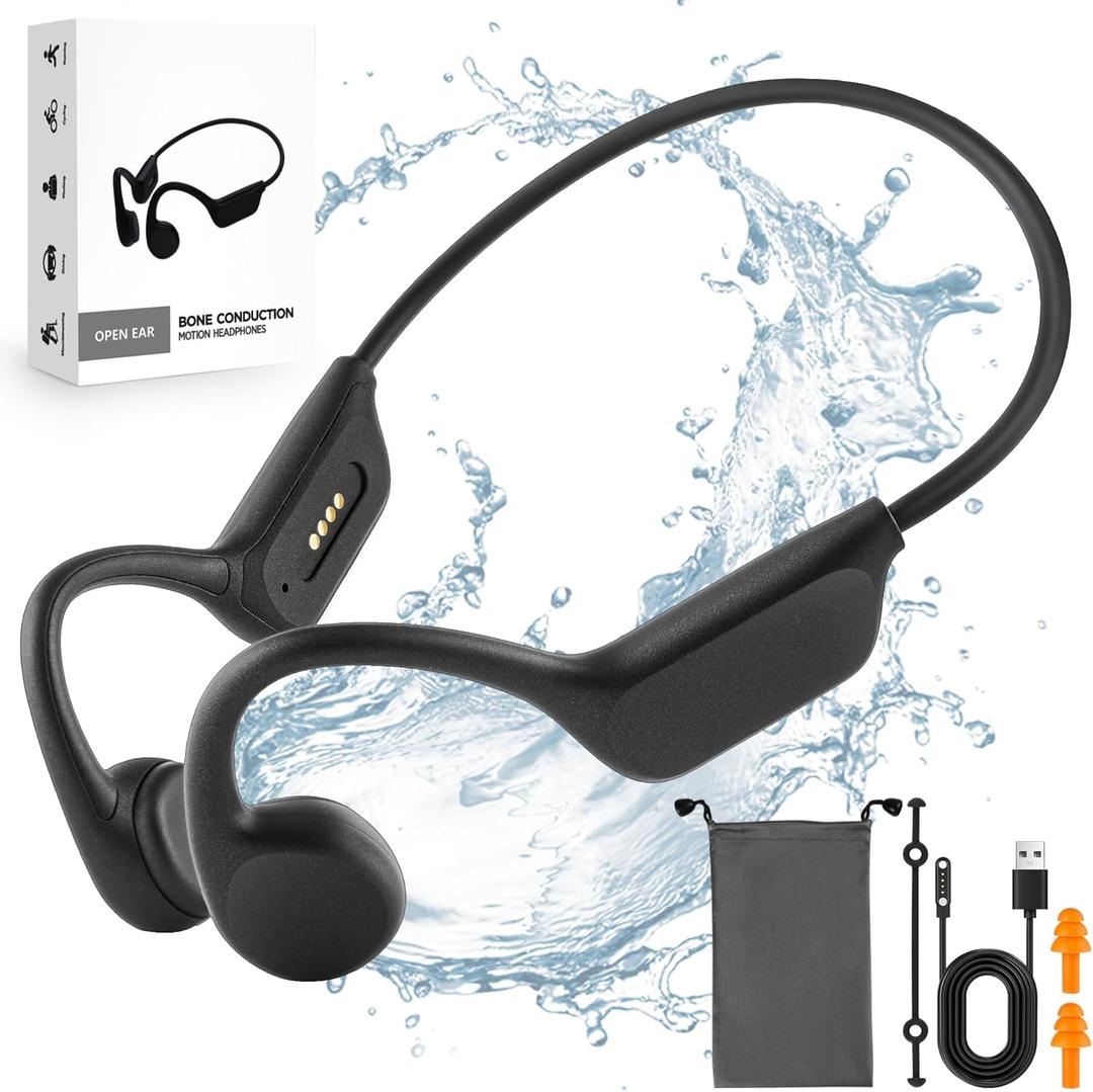 Swimming Headphones-Bone Conduction, 10hH Battery Life, MP3 Mode, Wireless Bluetooth
