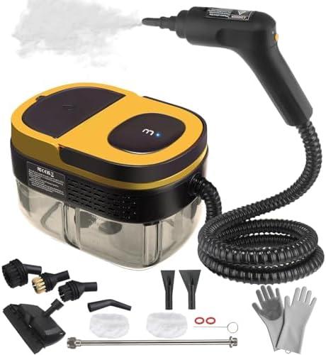 Svlvhool Steam Cleaner 2500W Handheld Steamer with 1.6L Tank, 3 Steam Levels, Portable Steam Cleaning Machine for Home, Car Detailing, Furniture, Bed Bugs & Grout – Yellow
